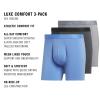 imageadidas Mens Boxer Brief Underwear 3Pack  Luxe Comfort Ultra Soft Rayon BlendBlue FusionBlackGrey