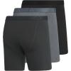 imageadidas Mens Boxer Brief Underwear 3Pack  Luxe Comfort Ultra Soft Rayon BlendCarbon GreyHeather Dark GreyBlack