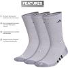 imageadidas Mens Cushioned Crew Socks Above The Ankle Fit with Arch Compression 3 PairsCool Light HeatherGreyBlack