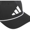 imageadidas Mens Midrange Structured HighCrown Slight Pre Curve Brim Adjustable Fit Snapback Hat with Retro Rope Cording DetailBlackWhiteGrey
