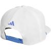 imageadidas Mens Midrange Structured HighCrown Slight Pre Curve Brim Adjustable Fit Snapback Hat with Retro Rope Cording DetailWhiteBlue FusionGrey