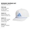 imageadidas Mens Midrange Structured HighCrown Slight Pre Curve Brim Adjustable Fit Snapback Hat with Retro Rope Cording DetailWhiteBlue FusionGrey