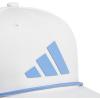 imageadidas Mens Midrange Structured HighCrown Slight Pre Curve Brim Adjustable Fit Snapback Hat with Retro Rope Cording DetailWhiteBlue FusionGrey