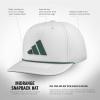 imageadidas Mens Midrange Structured HighCrown Slight Pre Curve Brim Adjustable Fit Snapback Hat with Retro Rope Cording DetailWhiteCollegiate GreenBlack