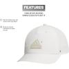 imageadidas Mens Sport 5Panel High Crown Structured Snapback Adjustable Fit CapOff WhitePutty GreyGrey