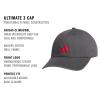 imageadidas Mens Ultimate Hat Relaxed Crown Adjustable Fit Strapback Cotton Baseball CapGrey SixPure Ruby Red30