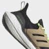 imageadidas Mens Ultraboost 21 Running ShoeCore BlackBeige ToneSignal Green