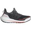 imageadidas Mens Ultraboost 21 Running ShoeGreyBlackSolar Red