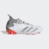 imageadidas Predator Freak 3 Laceless Firm Ground Soccer Shoe MensWhiteIron MetallicSolar Red