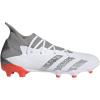 imageadidas Predator Freak 3 Laceless Firm Ground Soccer Shoe MensWhiteIron MetallicSolar Red