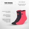 imageadidas Pure Training High Quarter Sports Performance Socks 2PairAurora BlackTurbo Pink