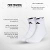 imageadidas Pure Training High Quarter Sports Performance Socks 2PairWhiteBlack