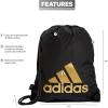 imageadidas Ready Sackpack Drawstring Backpack for Women and Men Lightweight Small Gym Bag BlackGold Metallic One SizeBlackGold Metallic