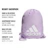imageadidas Ready Sackpack Drawstring Backpack for Women and Men Lightweight Small Gym Bag BlackGold Metallic One SizePowder Plum PurpleWhite