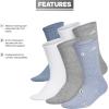 imageadidas Womens Athletic Cushioned Crew Socks with Arch Support 6Pack Durable MoistureWickingHeather GreyWashed Denim Blue HeatherWhite