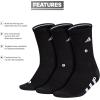 imageadidas Womens Cushioned Crew Socks with Arch Compression 3 PairsBlackNight GreyWhite