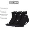 imageadidas Womens Cushioned Quarter Socks 3Pair with Arch CompressionBlackNight GreyWhite