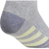 imageadidas Womens Cushioned Quarter Socks 3Pair with Arch CompressionCool Light HeatherPowder YellowViolet Tone Purple