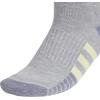 imageadidas Womens Cushioned Quarter Socks 3Pair with Arch CompressionCool Light HeatherPowder YellowViolet Tone Purple