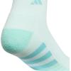imageadidas Womens Cushioned Quarter Socks 3Pair with Arch CompressionHalo Mint GreenWhiteGrey