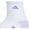 imageadidas Womens Cushioned Quarter Socks 3Pair with Arch CompressionWhiteBlue FusionPowder Teal Green