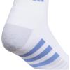 imageadidas Womens Cushioned Quarter Socks 3Pair with Arch CompressionWhiteBlue FusionPowder Teal Green