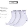 imageadidas Womens Cushioned Quarter Socks 3Pair with Arch CompressionWhiteClear Onix Grey