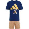 imageadidas boys Disney Mickey Mouse Tshirt SetDark BlueCrew Yellow