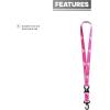 imageadidas unisexadult Lanyard for Keys Id Badge Holder Keychain With Breakaway Buckle20 Shock Pink