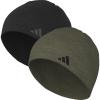 imageAdidas Mens Beanie 2Pack  Standard Fit Winter Knit Hat Skull CapBlackGrey SixOlive Strata Green Black