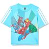 imageadidas Boys Marvel SpiderMan TShirtBright CyanWhiteMulticolor