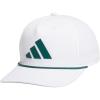 imageadidas Mens Midrange Structured HighCrown Slight Pre Curve Brim Adjustable Fit Snapback Hat with Retro Rope Cording DetailWhiteCollegiate GreenBlack