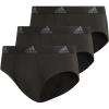 imageadidas Mens Performance Stretch Cotton Brief Underwear 3Pack Designed for Active Comfort and All Day WearBlackOnix Grey