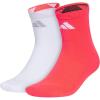 imageadidas Pure Training High Quarter Sports Performance Socks 2PairWhiteSilver MetallicLucid Red