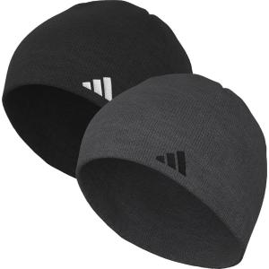 imageAdidas Mens Beanie 2Pack  Standard Fit Winter Knit Hat Skull CapBlackWhiteGrey Six Black