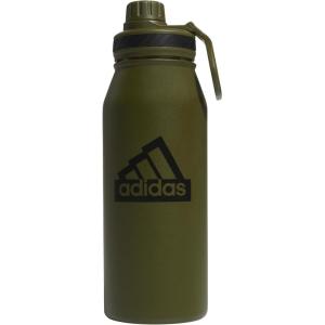 imageadidas 1 Liter 32 oz Metal Water Bottle HotCold DoubleWalled Insulated 188 Stainless Steel Focus Olive GreenBlack 32 OuncesFocus Olive GreenBlack