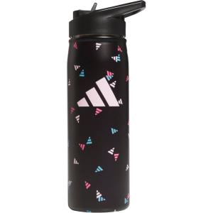 imageadidas 600 ML 20 oz Straw Top Metal Water Bottle HotCold DoubleWalled Insulated 188 Stainless Steel3 Bar Toss Blackclear PinkBlackClear Pink