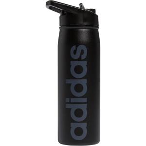 imageadidas 600 ML 20 oz Straw Top Metal Water Bottle HotCold DoubleWalled Insulated 188 Stainless SteelBlackOnix Grey