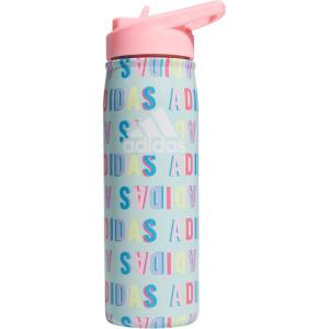 imageadidas 600 ML 20 oz Straw Top Metal Water Bottle HotCold DoubleWalled Insulated 188 Stainless SteelHall Pass Semi Flash AquaPink SparkWhite