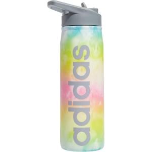 imageadidas 600 ML 20 oz Straw Top Metal Water Bottle HotCold DoubleWalled Insulated 188 Stainless SteelStone Wash RainbowGrey