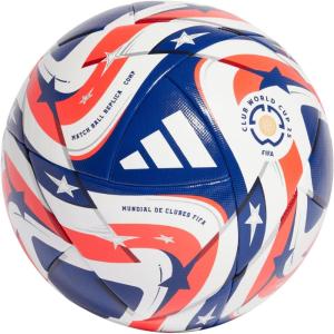 imageadidas FIFA Club World Cup Competition Ball  Thermally Bonded Seamless Construction FIFA Quality Pro Certified Bold Design Inspired by Flags and StarsWHITEPOBLUEDKBLUELUCRE