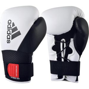 imageadidas Hybrid 250 Elite Boxing Training Gloves  for Boxing Kickboxing MMA Bag Training ampamp Fitness  Boxing Gloves for Men Women ampamp KidsWhiteBlack