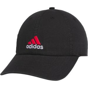 imageadidas Kids Baseball Cap for Boys and Girls  Youth Washed Cotton Adjustable Hat  Ultimate SaturdayBlackWhitePure Ruby Red