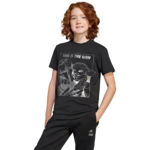 imageadidas Kids Star Wars Mandalorian Graphic TShirtBlackIron Metallic