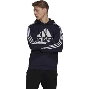 imageadidas Mens 3Stripes Fleece Hooded SweatshirtInkWhite