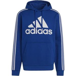 imageadidas Mens 3Stripes Fleece Hooded SweatshirtTeam Royal BlueWhite