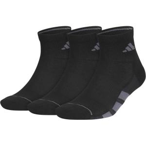 imageadidas Mens All Day Training Quarter Socks sports performance above the ankle height with cushioning for running 3PairBlackOnix GreyNight Grey