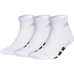 imageadidas Mens All Day Training Quarter Socks sports performance above the ankle height with cushioning for running 3PairWhiteBlackClear Onix Grey