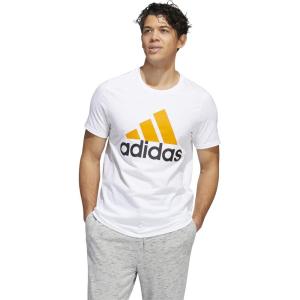 imageadidas Mens Badge of Sport TeeWhiteBright OrangeBlack