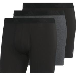 imageadidas Mens Boxer Brief Underwear 3Pack  Luxe Comfort Ultra Soft Rayon BlendBlackHeather BlackBlack